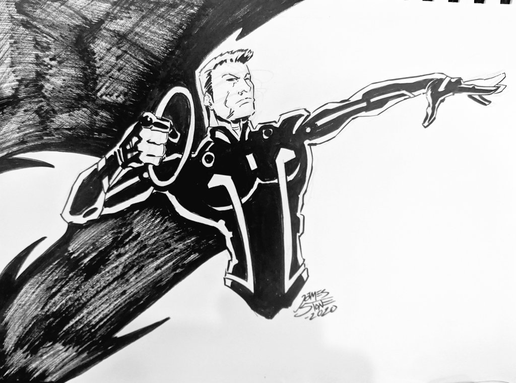 JamesLeeStone's tweet photo. #inktober @inktober #inktober2020 @jakeparker
Day 09 more fun to be had!
#throw #tron #garretthedlund #tronlegacy @Disney
#makefriends #havefun #create
#sketchbook #sketch #brushpen #pensketch #illustration #makeart #kuretake #mangaka #pen #brushwork #zigpen #FANART https://t.co/7KvLLRtLbl