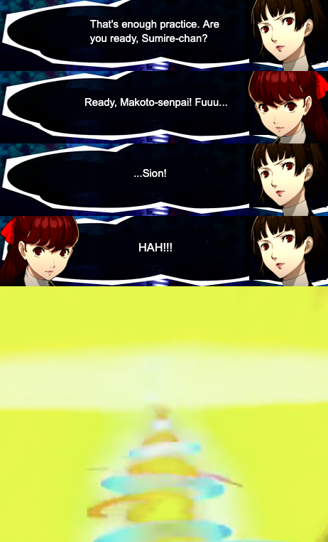 AconvoAday's tweet photo. What happens when you fuse my best P5 girls?

Absolute bliss.

#P5R #Persona5Royal #P5 #Persona5 #MakotoNiijima #SumireYoshizawa

-Ronin https://t.co/Lr6lAcfsdu