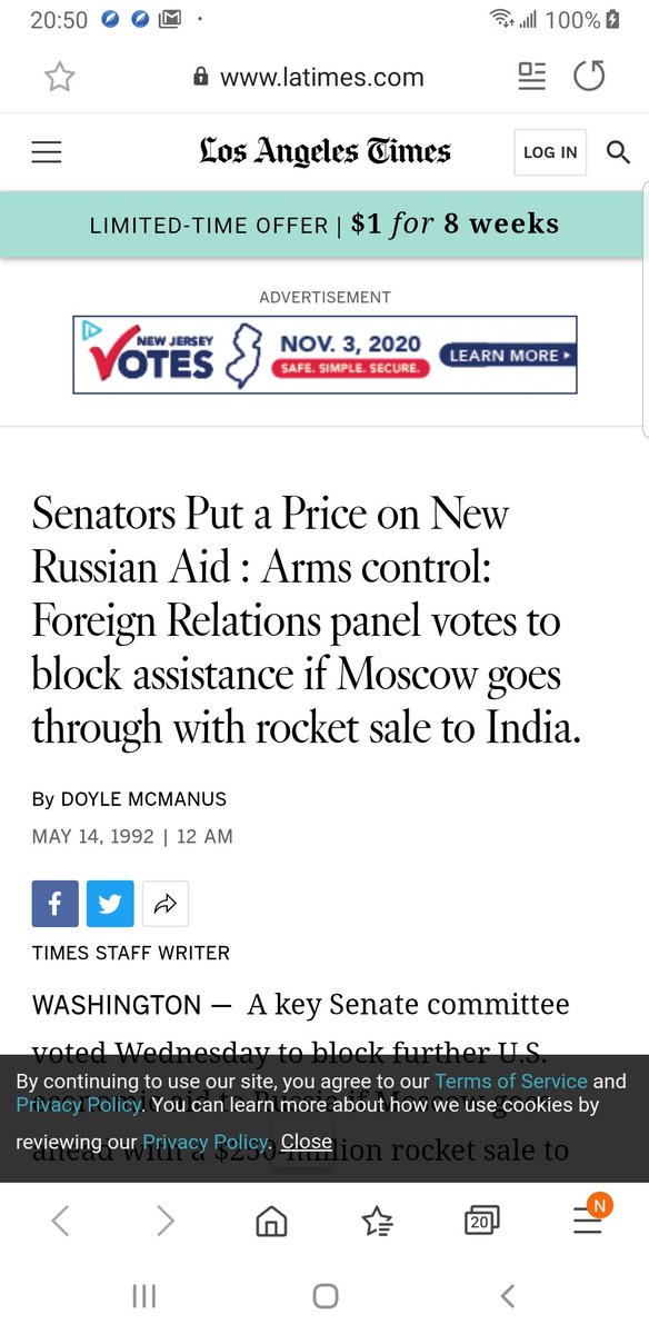 The senator that scuttled the deal was one JOE BIDEN.The whole issue was covered ina 1992 article of the LA times. Not surprising though all attempts by me to attach the link to the article were disallowed by  @TwitterI WONDER WHY