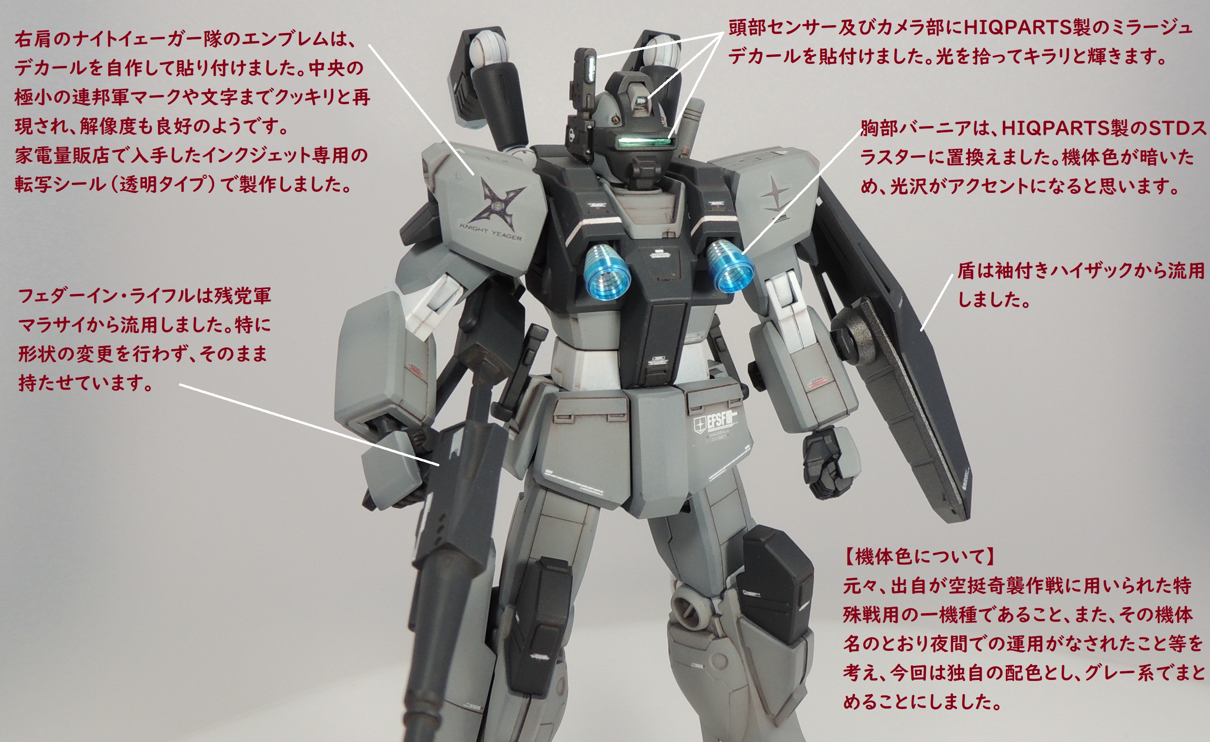 あやぽん 機動戦士ガンダム Msv R ジョニー ライデンの帰還 より 1 144ヴァースキ大尉 Rgm 79v ジム ナイトシーカー完成 機体色は独自にアレンジしました ジョニーライデンの帰還 ヴァースキ大尉 ジム ナイトシーカー ジムナイトシーカー