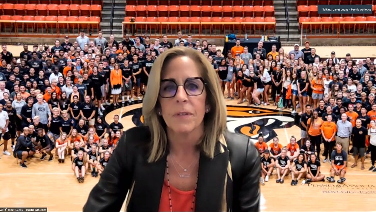 PacificAlumni's tweet photo. Janet Lucas is presenting NOW in the Pacific Athletics Celebration! #PacificHC https://t.co/ujuNvIR0Rq