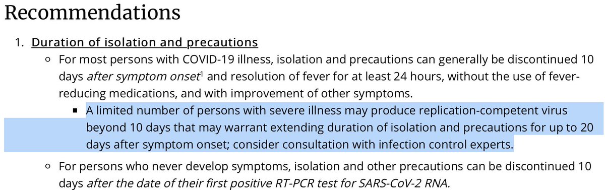 Trump meets the criteria as someone who warrants 20 days of isolation.The specific language is found on the CDC’s website:  https://www.cdc.gov/coronavirus/2019-ncov/hcp/duration-isolation.html/2