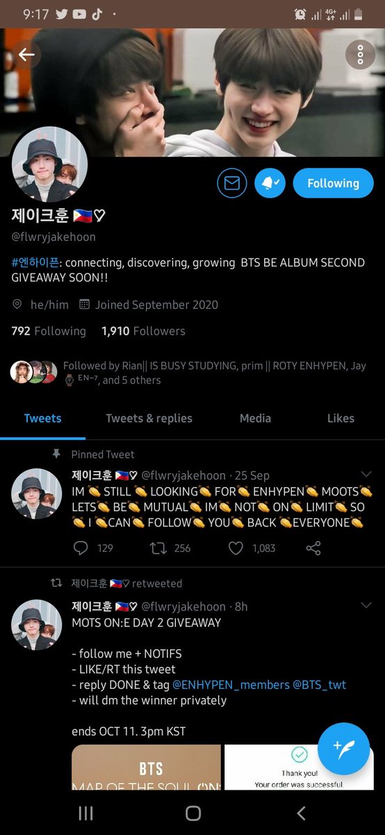 @flwryjakehoon @ggukiescream_ @ENHYPEN_members @BTS_twt Done @ENHYPEN_members  @BTS_twt 

Sana Palarin 🙏🙏🤞🤞