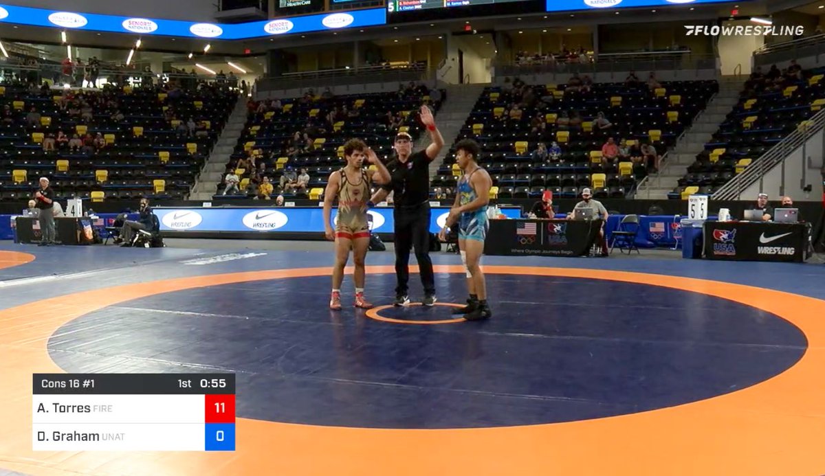 ACUwrestling's tweet photo. Andrew Torres goes 3-2 on the day falling to the 11 seed to end his Senior Nationals tournament. Great job Andrew! https://t.co/UWmshd911R