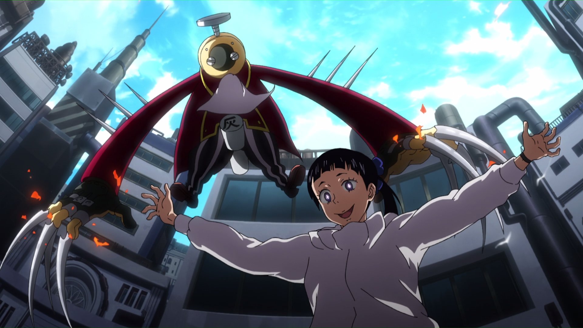 WAKANIM - 🔥 Fire Force S2 ▶️ Episode 15 :  At  Licht's signal, the rest of the 8th breaks into the Haijima compound, where  Vulcan and Maki confront an overpowered puppeteer.