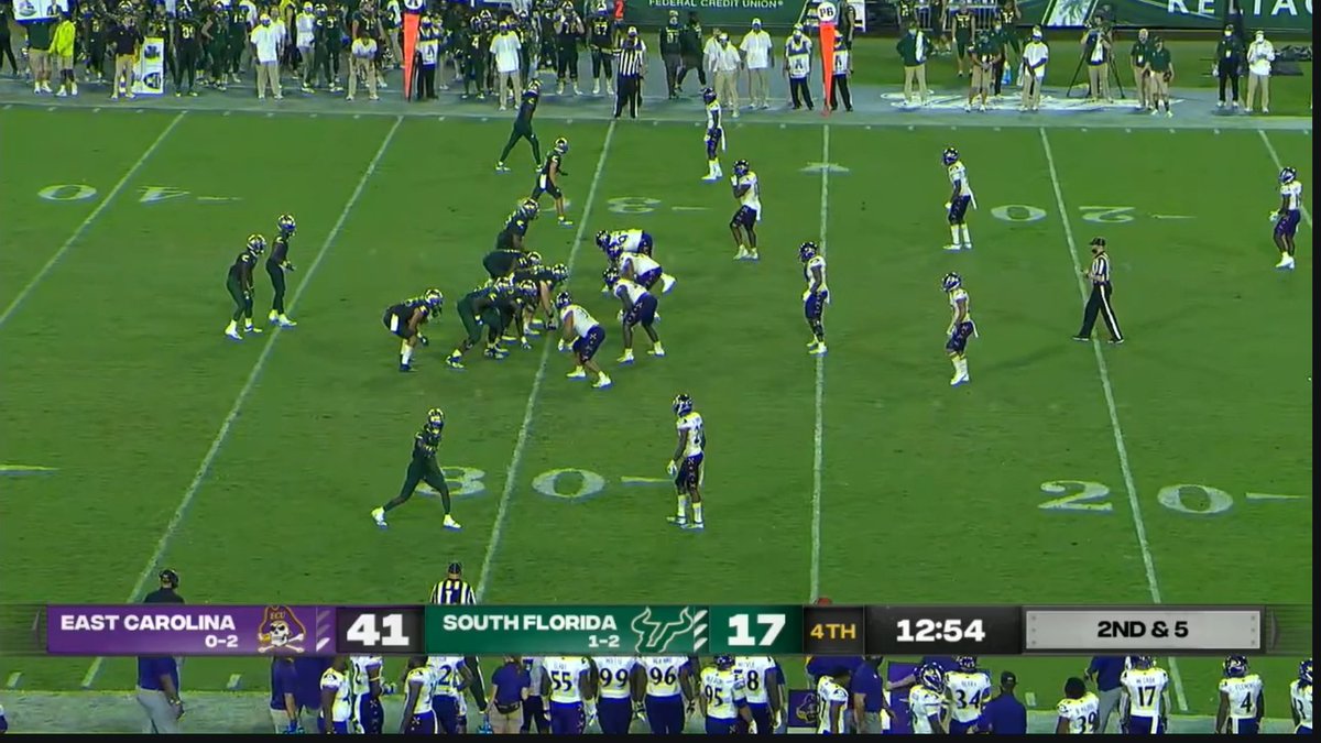 USF-ECU is a fun little battle. ECU looking good, and the Bulls in all of their Tampa glory. And by that I means these unis are absolutely tacky and gawdy, which is precisely what I need out of a school repping South Florida.don't mind them against each other, either
