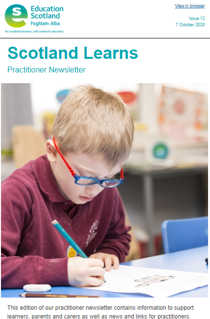 EducationScot's tweet photo. Educators- have you seen our latest #ScotlandLearns newsletter? It's a great read- with learning activities, information on e-Sgoil support, Scottish Attainment Challenge, plus much more. We've also got 2 new #EdSketchnotes with a recovery update. 👇
https://t.co/o0h0H3mdEW https://t.co/XDAuADjvD7