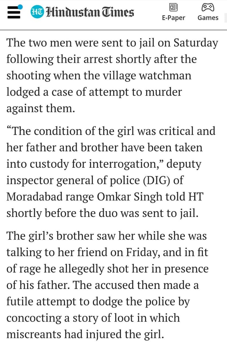 13- A muslim woman was shot by her brother for having relationship with a hindu man. Her father was also involved in this.