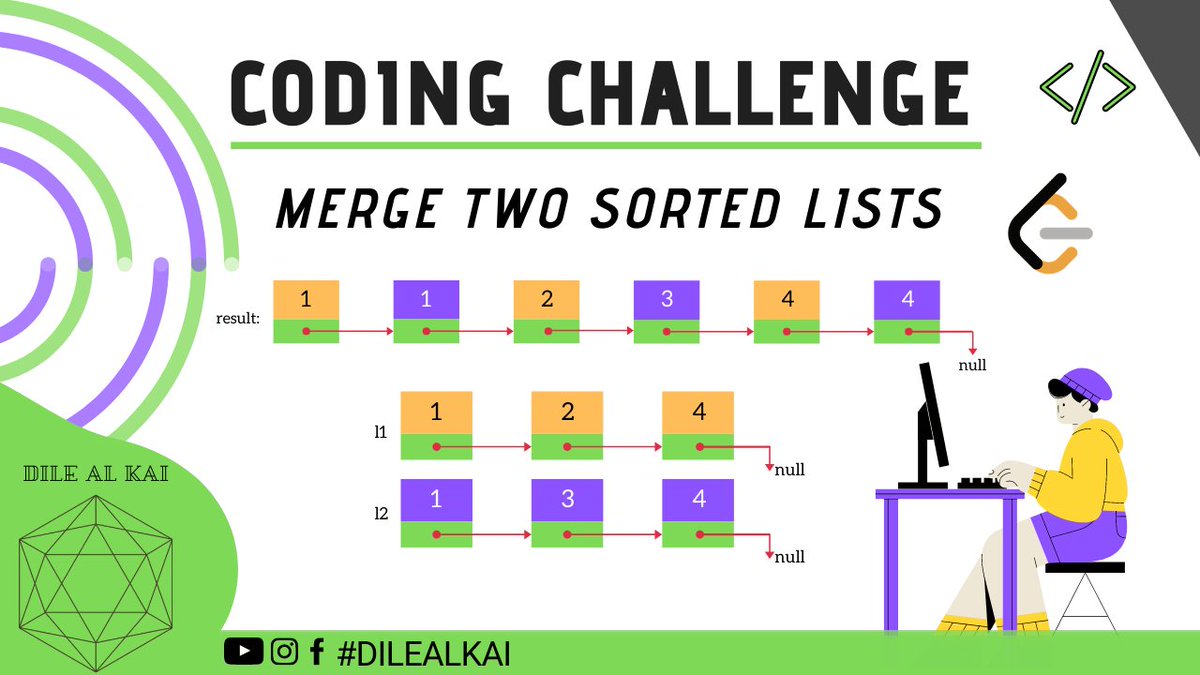 dile_kai's tweet photo. https://t.co/OlT3sDXl72
Merge Two Sorted Lists | Coding Challenge: Día 06

#leetcode #computerscience #interviewquestion #ipn #Tech #google #microsoft https://t.co/yzFeHFOvqh