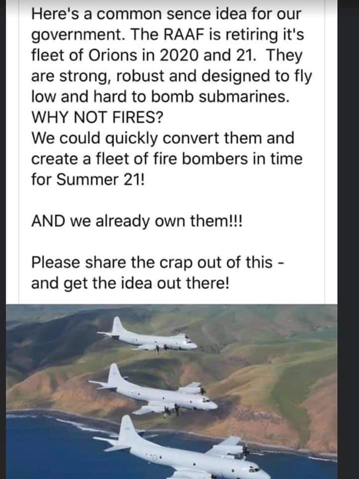 Calaisv07's tweet photo. @ScottMorrisonMP @NSWRFS it'd cost less to convert then purchase new fleet. Just train pilots! https://t.co/zXrbGebvF6
