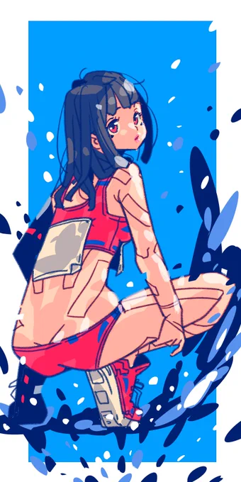 女の人です。
鉛筆ツールのちょっと荒い感じがのんとなく好きですね?? 