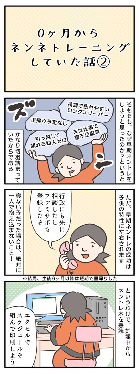 0ヶ月からねんねトレーニングしてた話②

もっと大変な人もいますが、私のキャパでは無理でした。キャパは人それぞれ!

https://t.co/nDg67Clx8F

#ゆる母 #ねんトレ #ジーナ式 