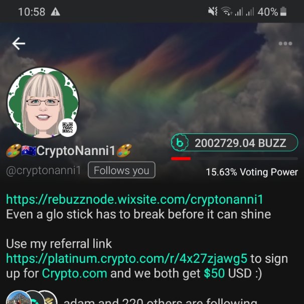 macht09034061's tweet photo. congratulations @cryptonanni1 on reaching 2 million buzz. my admiration and respect dear friend. you are an inspiration for many. #rebuzz #rebuzzfamily #rebuzzfam #rebuzz #rebuzzvenezuela Posted via @rebuzz_io App. How much $BUZZ can you generate? https://t.co/AFJUK9pW8l