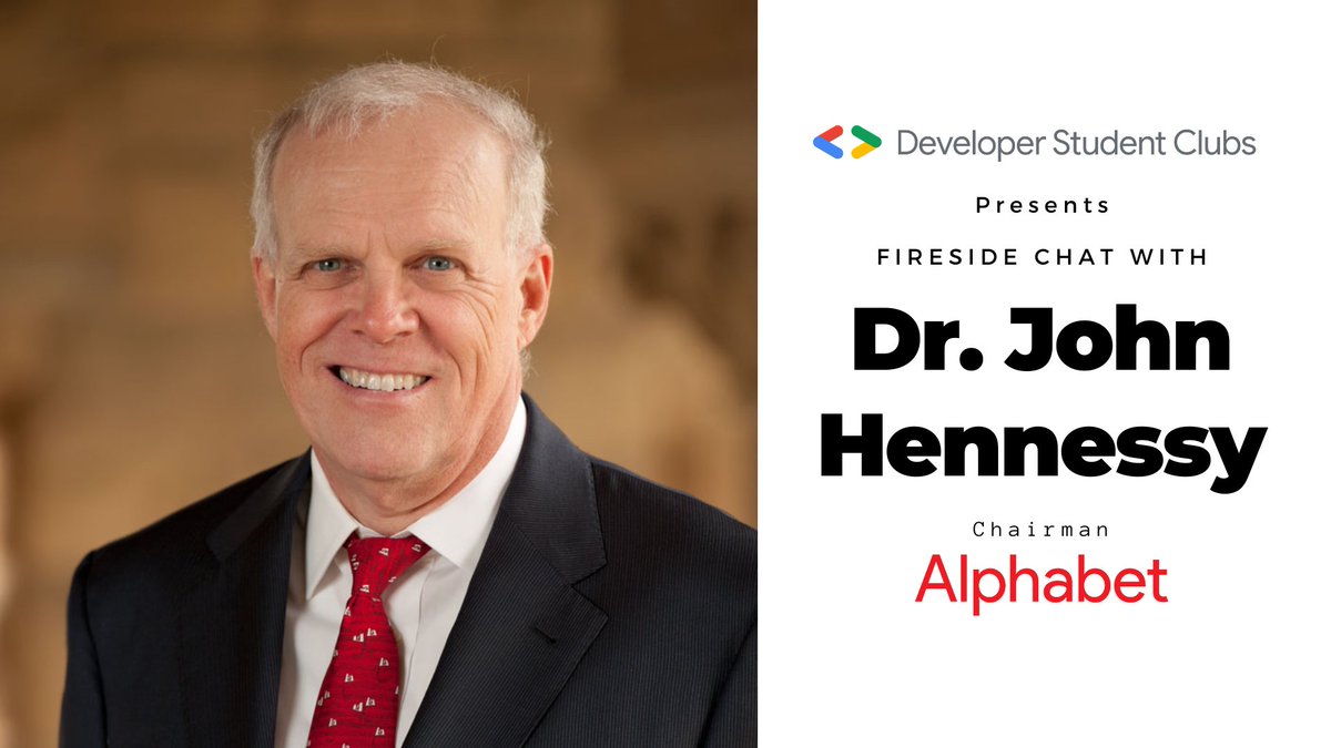 dsccsulb's tweet image. Hello everyone!
We have something super exciting!
Join us on Wednesday, October 14th, at 04:00 pm PST for a Fireside chat with Dr. John Hennessy, Chairman of Alphabet Inc.
RSVP: dsc.community.dev/e/m6zb8w/
#AskDrHennessy #DeveloperStudentClubs #alphabet #firesidechat