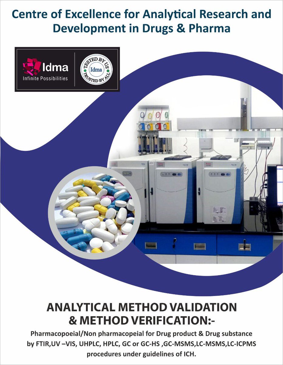 IdmaGroup's tweet photo. Our #Pharma #Analytical #Research Centre undertakes Development of Analytical Methods for #Drug, Active #Pharmaceutical Ingredients & Formulations
#analyticalmethoddevelopment #api #activepharmaceuticalingredients #pharmaceuticalformulation #methodvalidation #medicine #drugs https://t.co/dYEmm2S9e8