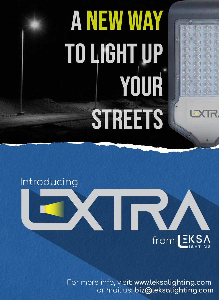 leksalighting's tweet photo. Introducing a new way to light up our streets and roads, LEXTRA from Leksa Lighting
For more info, visit: https://t.co/gQl75L5QNO
#streets #streetlights #road #highway #roadsafety #LEXTRA #leksalighting #StaySafe #stayhealthy https://t.co/ulkeOi8bX7
