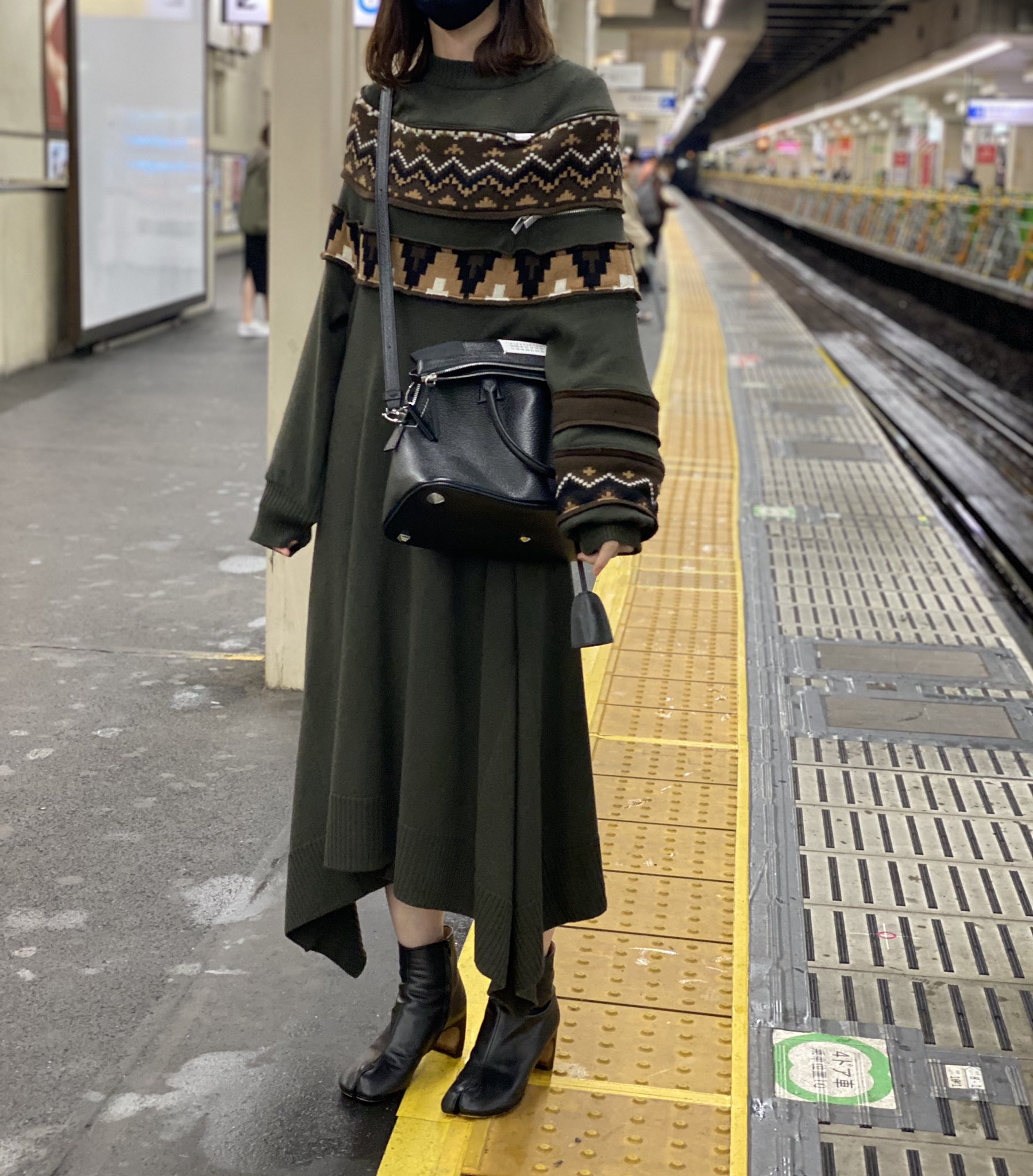 sacai チェックワンピース サカイ ユナイテッドアローズ ロング 異素材-