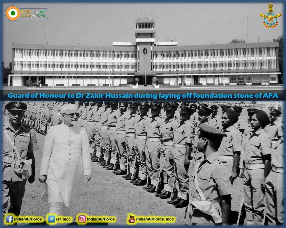 #YearsBack on this day #IAF: On 11 Oct 1967, The Air Force Academy formally came into being when the then President of India Dr Zakir Hussain laid the foundation stone of the edifice. Today, AFA is a shining beacon of excellence in training.
