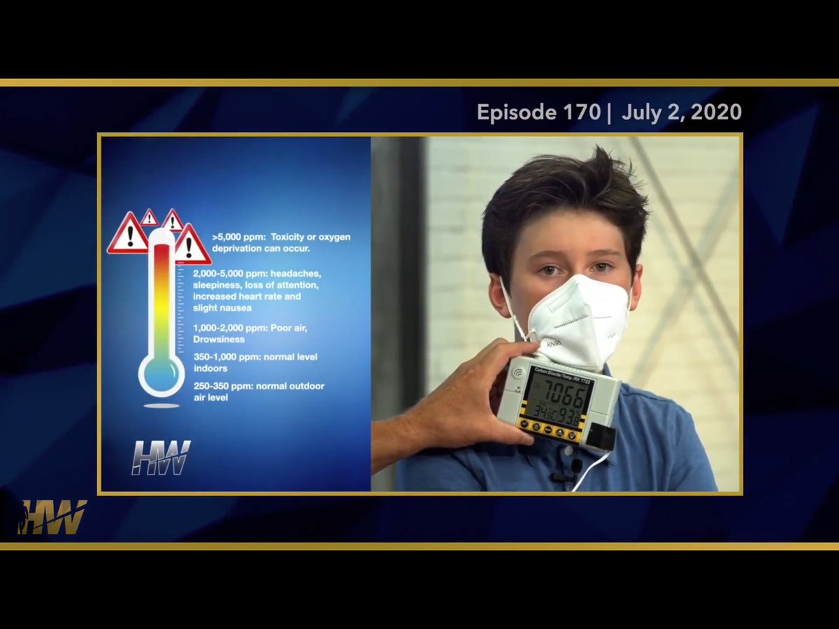 49. Kauffman talks about how you can get an exemption from having to wear a mask since it reduces your oxygen level < 19.5% as mandated by OSHA. https://thehighwire.com/videos/mask-whistleblowers-tell-all/Schools that force children to wear masks are guilty of child abuse, report them now. https://twitter.com/DDGaddis/status/1312769120811675650?s=20