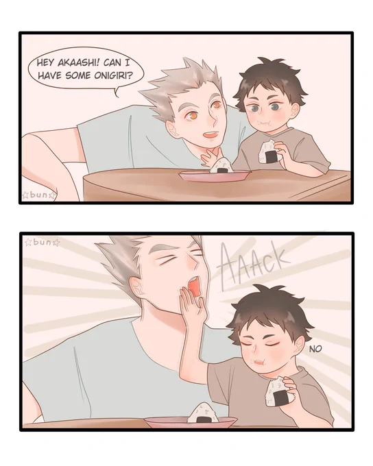 N.E.V.E.R ask for the last onigiri 

[#BokuAka #Haikyuu ] 