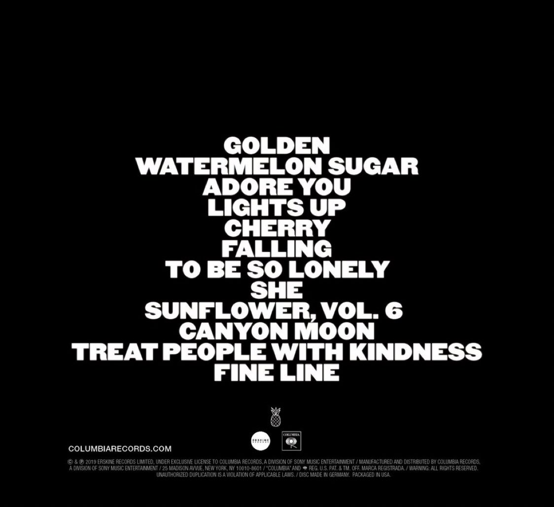 — the tracklist for Fine Line is revealed.