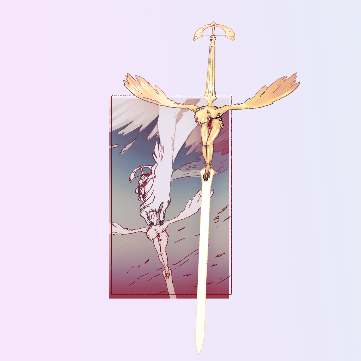  #swordtember 15 (hey i'll take all the time i want) - wings. turned out a bit cringe but w/e life is short