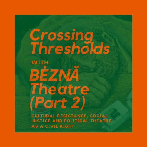 thisisliminal's tweet image. In P.2 with @beznatheatre⁠ we jump into the rehearsal room, speak to Sinziana, Nico and Claire about their rehearsal process and talk about their new online political theatre platform GLOD: Political theatre as a civil right. Listen on Spotify or wherever you get your podcasts!