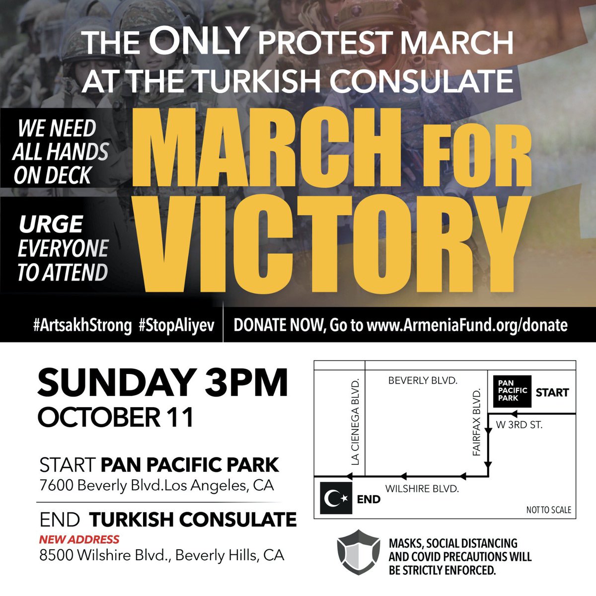 ayfwest's tweet photo. 🚨 Attention Los Angeles 🚨  
After years of protest, the Turkish Consulate has moved to Beverly Hills. Join us in protest TOMORROW. Let’s show Turkey and Azerbaijan that they can run but they can’t hide. https://t.co/KhiHf6q2mR