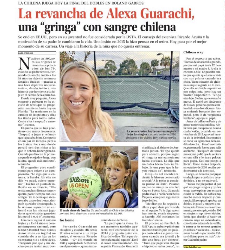 tenischileno's tweet photo. La historia de @aguarachi en la voz de su padre don Fernando Guarachi en la nota de @r_hockey en @ElMercurio_cl de hoy domingo. https://t.co/CnVscWoKLc