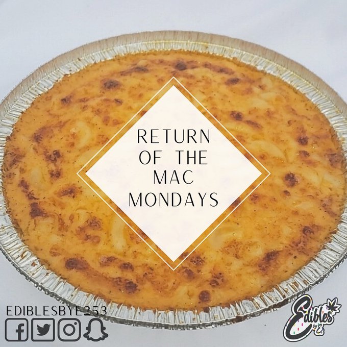 The Mac is back! 10/12/20 featuring Southern Style and Bacon Jalepeno Mac!! Creamy, luscious, and flavorful<a href="/tag/macandcheese"class="tags"><span>#macandcheese</span></a><a href="/tag/blackowned"class="tags"><span>#blackowned</span></a><a href="/tag/ediblesbye253"class="tags"><span>#ediblesbye253</span></a>