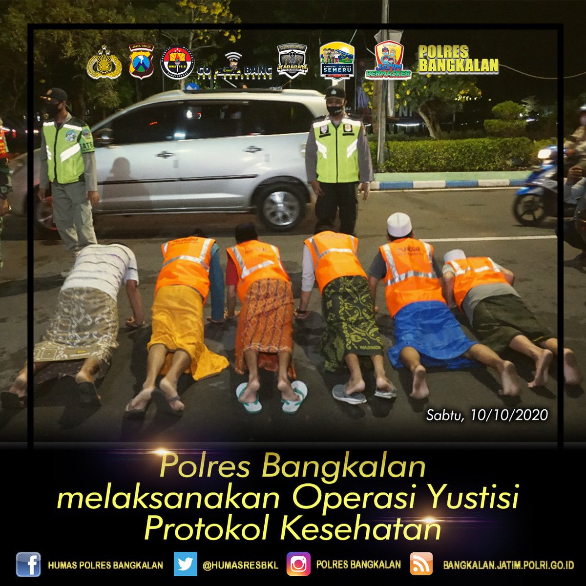 Netizenblitar1's tweet photo. Operasi yustisi polres Bangkalan https://t.co/32SDLI1lpB