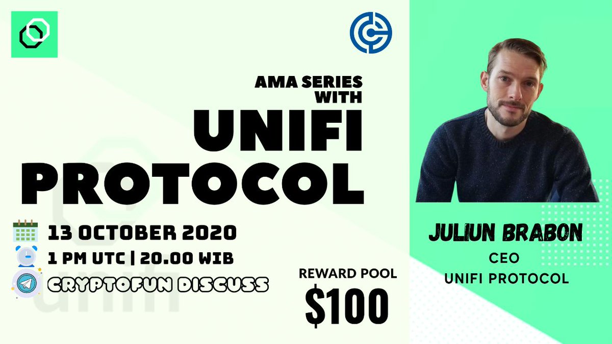 CryptoFun_ID's tweet photo. AMA with @Unifiprotocol
 October 13 01:00 PM UTC |  20.00 WIB at CryptoFun Group Rules: 1. Details https://t.co/LgTQ0qR25X

 2. Follow
 @CryptoID

  &amp;
 @Unifiprotocol

 3. Like &amp; Retweet, Comment on Questions and tag at least 3 Friends

  #AMA #CryptoFun https://t.co/hv2b3diSrx