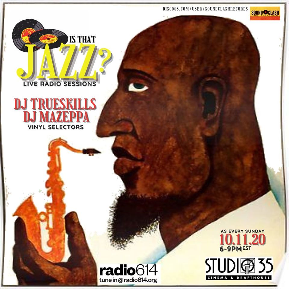 Looking forward to hosting tonight! RT <a href="/MatthewJeffreyB/">Matthew Bush</a>: “Is That Jazz?” with DJ’s <a href="/trueskills1969/">Adrian willis</a> and Mazeppa, 6:00 p.m. TONIGHT at <a href="/Studio35/">Studio 35 Cinema</a>, and streaming LIVE on @radio614!!!!!  radio614.org  facebook.com/events/1002871…