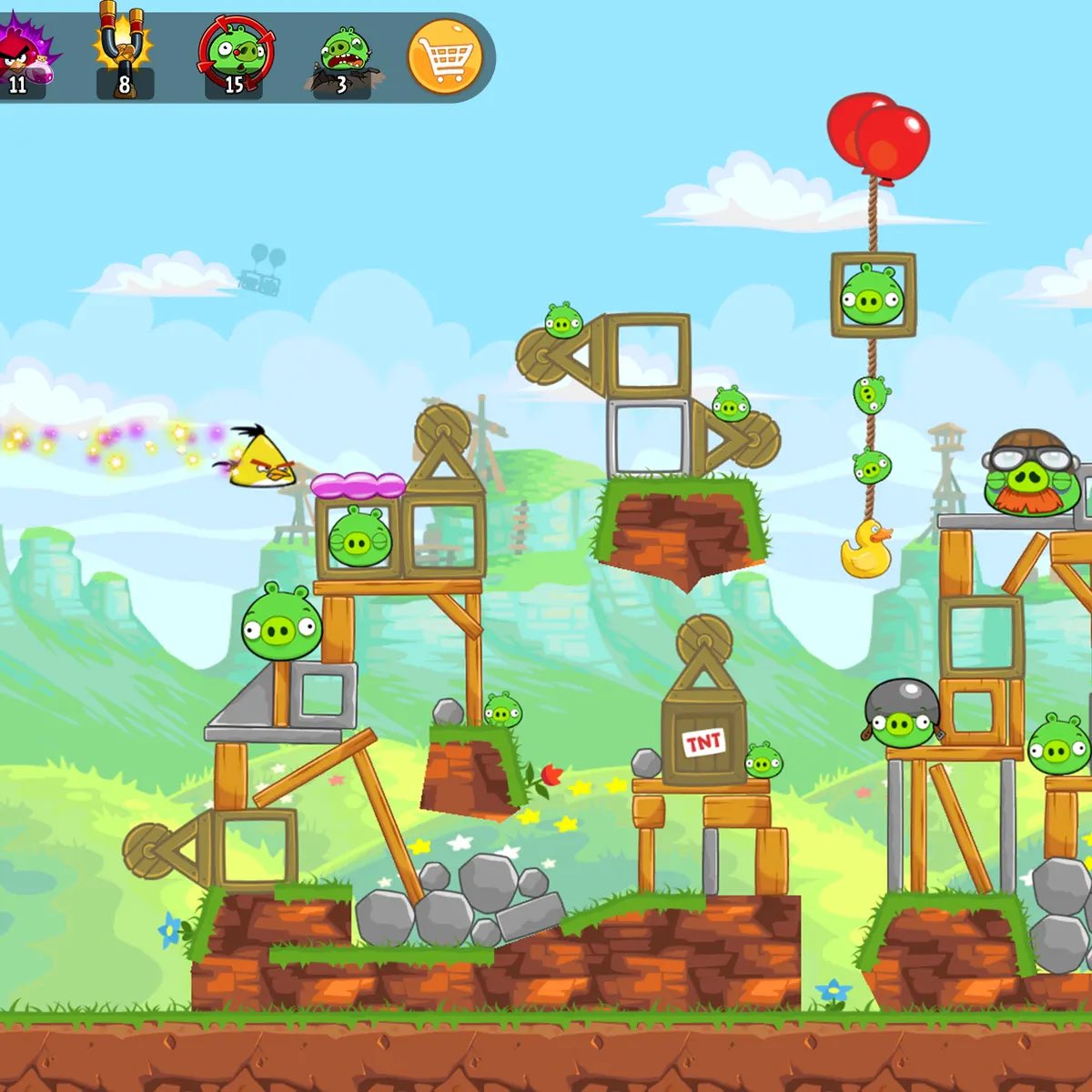 Angry Birds was inspired off a 2009 flash game known as Crush the Castle, and comparing the final game to it you can see where they took inspiration from.