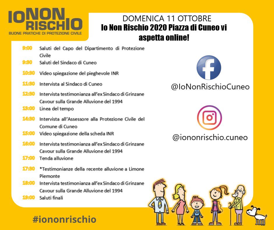Vi aspettiamo nella piazza virtuale di Io Non Rischio Cuneo facebook.com/IoNonRischioCu… per condividere buone pratiche di Protezione Civile rischio #alluvione  
<a href="/ComunediCuneo/">comunedicuneo</a> <a href="/regionepiemonte/">Regione Piemonte</a> <a href="/ProCivPiemonte/">Protezione Civile Piemonte</a> <a href="/borgna_federico/">Federico Borgna</a> <a href="/GabusiMarco/">Marco Gabusi</a>