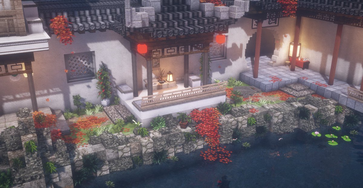 在Cocricot更新了枫叶之后，把效果附加在了以前做的园林上，效果很棒