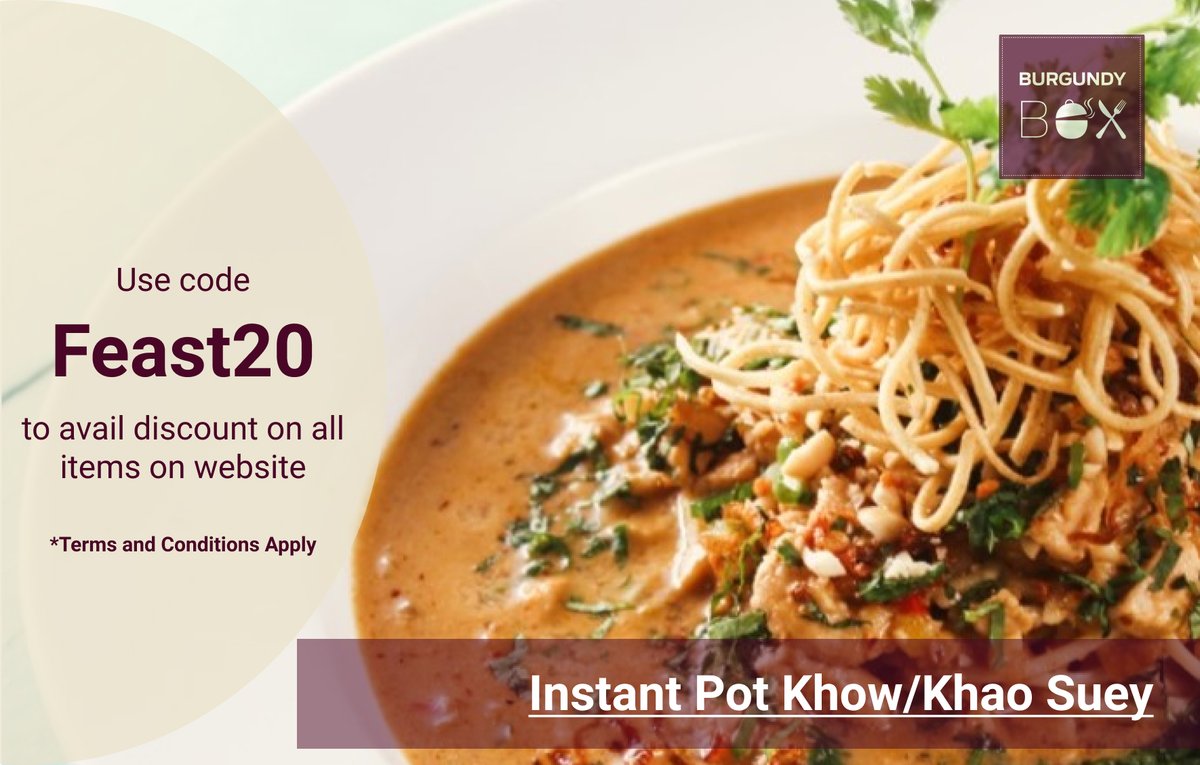 BurgundyBox's tweet photo. For the love of noodles try the one pot soup from Burma, with varied garnishes. 

Try the
Instant Pot Khow/Khao Suey
(Veg/ Chicken options) 

To order log in https://t.co/l2lIz47jdy
or
call +91 9833895320 https://t.co/pU3XuInDng