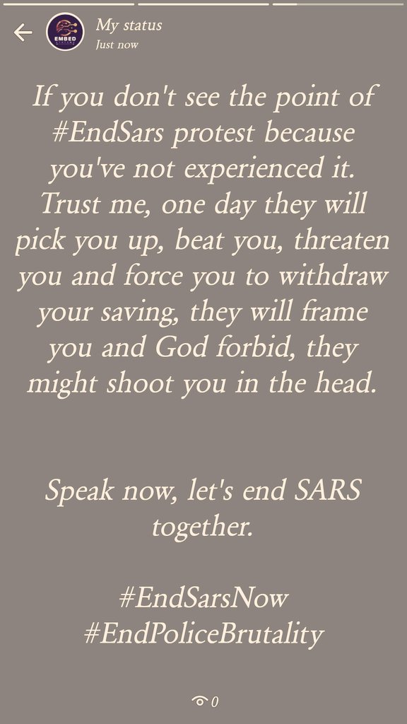 embedsystem's tweet image. #EndSARS #EndPoliceBrutality #EndSarsNow #ENDYOUTHPROFILING