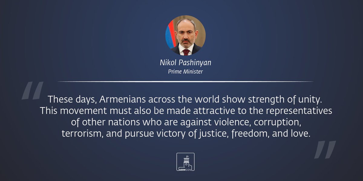 armgov's tweet photo. #Artsakh must become a symbol of world justice.
@NikolPashinyan https://t.co/1pctzDQumY