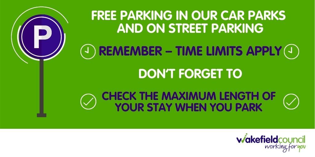 MyWakefield's tweet photo. 🚗 Don't forget, free parking is available in all Council car parks and on street parking areas until 18 January 2021.

All other restrictions apply including maximum length of stay limits. Find a car park at https://t.co/jUUy3m8Tvd

For more info, visit https://t.co/vqCj4ZESJB https://t.co/moHWFRaLp0