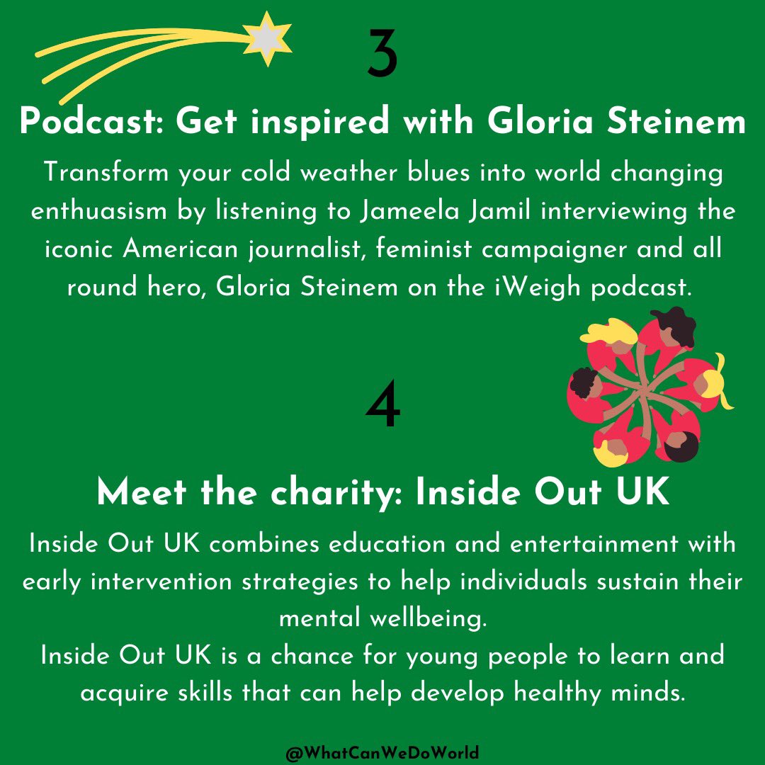 WhatCanWeDo7's tweet photo. Feminist fairytales, students with good mental wellbeing, a kickass podcast, a sustainable swap! Featuring @jameelajamil @HappySpaceUK @InsideOutUK_ @UN_Women, our 5 blog has you covered to get started with community activism. What will you do this week? #ThisIsActivism https://t.co/ZBl8C2B0R1