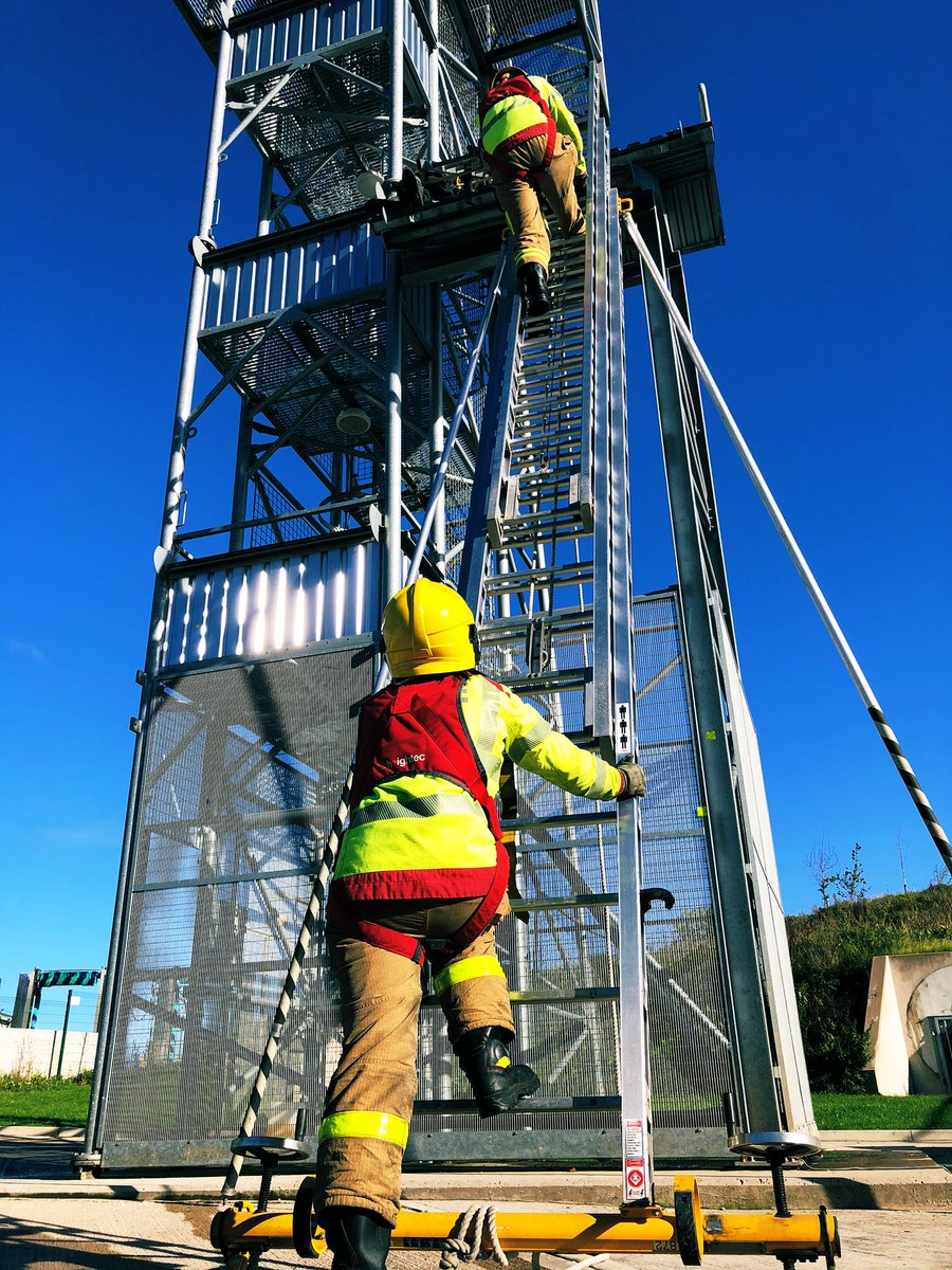 Laura_Wheelton's tweet photo. Taking advantage of the break in rain to do some outdoor training this morning! #training #ladderdrill #heightsafety #SundayMorning https://t.co/cIKzPfPFHL