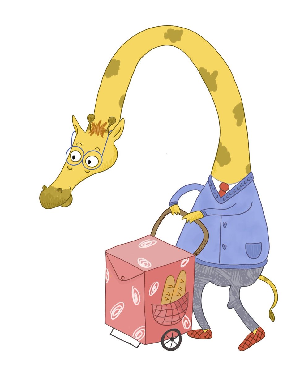 Who doesn't love shopping? A character from a recent spread #illustration #Illustrator #illustrationartists #ChildrensBooks #artdirector #illustrationagency #publish #characterdesign #giraffe #shopping #kidlit #kidlitart #kidlitillustration #picturebooksillustration #matsicb7