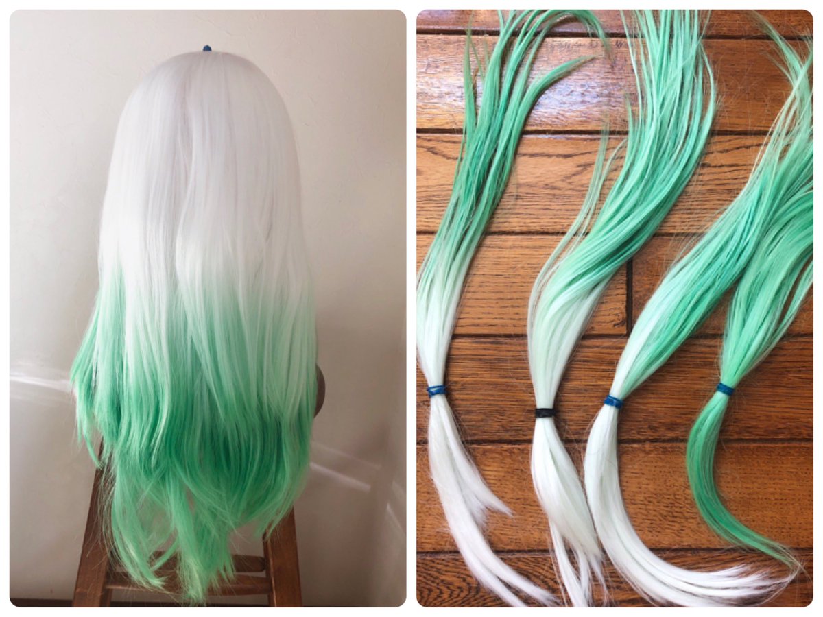 💫🚀千空ウィッグの作り方🚀💫 白のロングウィッグ、事前に切ってお