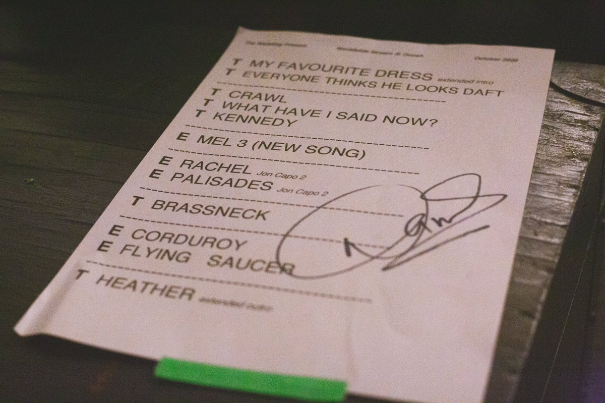 LoutPromotions's tweet image. Simply retweet this post to be in with a chance of winning David’s @weddingpresent signed set list from #WPLiveStream last night! We’ll pick a winner at random tomorrow and get it posted out to them! 👍