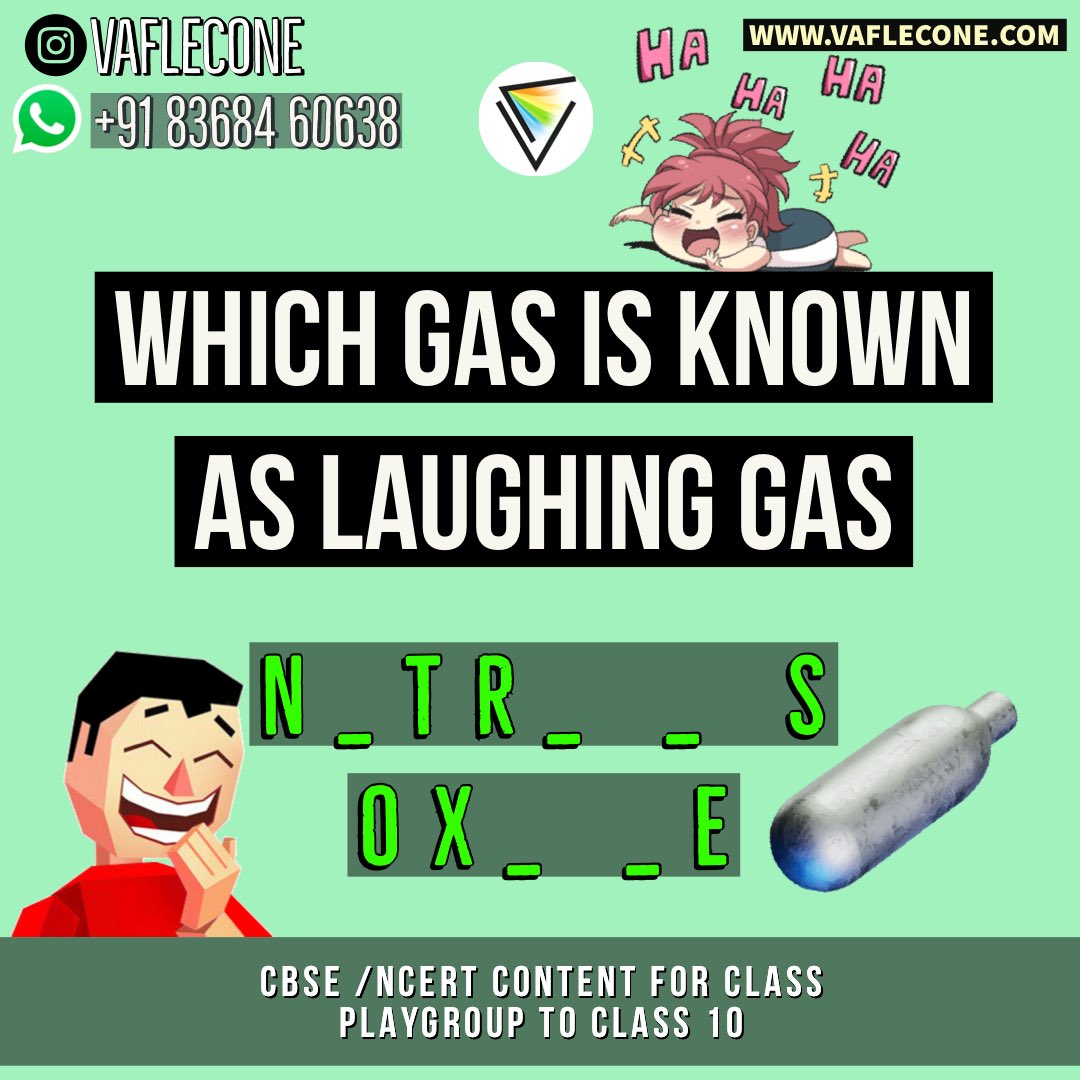 vaflecone's tweet photo. Which #Gas is known as laughing gas #lockdown #challenge for #kids https://t.co/vIQErErYc5