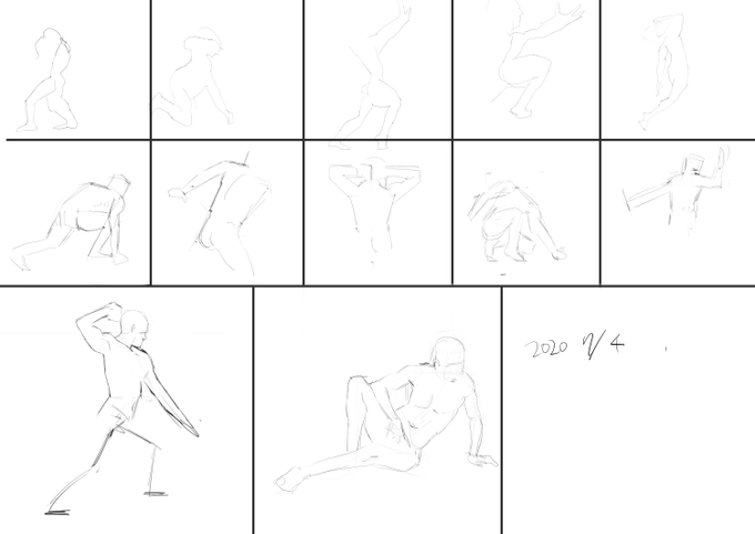 初日と100日目の比較です。左:1日目右:100日目#クロッキー100日チャレンジ 