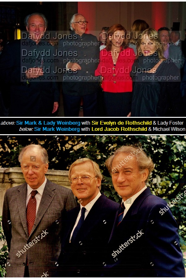 ➏➍ Sir Mark & Lady WeinbergJacob Rothschild's business partner & pals with Evelyn de Rothschild. Bilderberg attendeeNSPCC's Hon Treasurer 1983–91. Heavily involved with NSPCC's Centenary Appeal in 1984, the Full Stop Campaign from 1999 & a Vice-President until 2012 or later