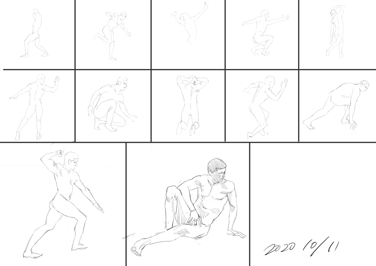 初日と100日目の比較です。
左:1日目
右:100日目
#クロッキー100日チャレンジ 