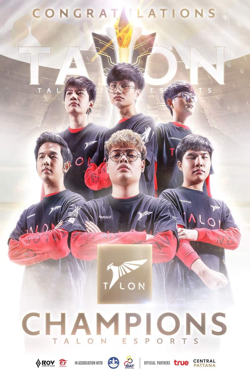 GarenaRoVTH's tweet photo. 🎉ยินดีด้วยกับ Talon Esports🎉
กับตำแหน่ง Champion ของ RoV Pro League 2020 Winter❄

#PrepareToEngage #พร้อมจะบวกนานแล้ว #RPL2020Winter https://t.co/7PQMknq47K